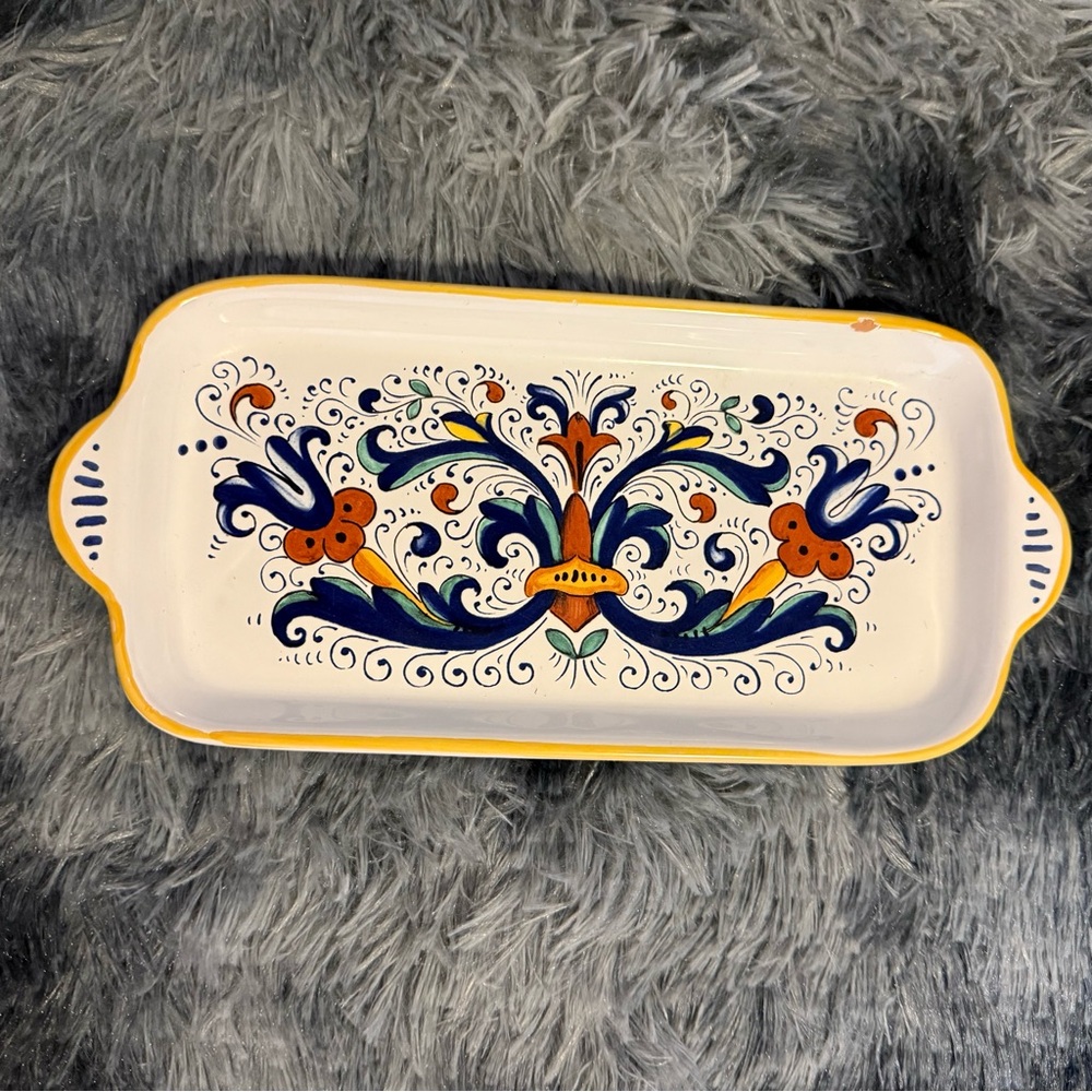 Ceramica‎ Nova Deruta Made In Italy Ceramic Platter Hand Painted